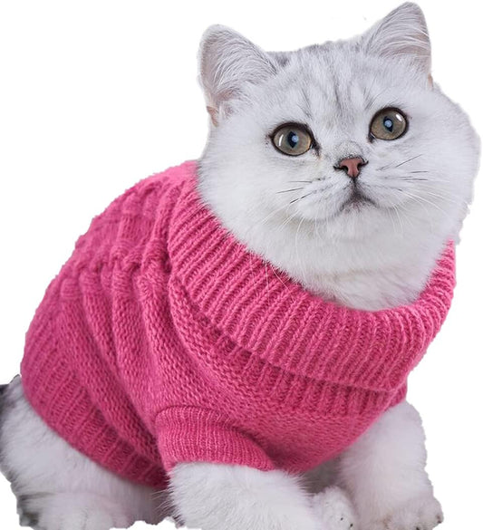 Cat Sweater Kitten Knitted Sweaters for Cats Turtleneck Sweater Warm Cat Apparel XXS Cat Clothes Girl