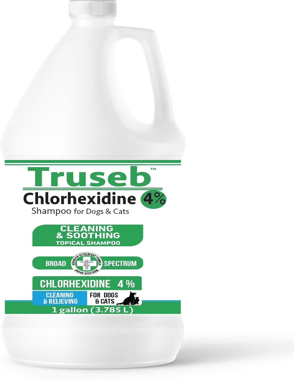 Truseb Topical Chlorhexidine 4% Shampoo for Dogs, Cats, and Horses with Plum/Blueberry Scent - 1 Gallon