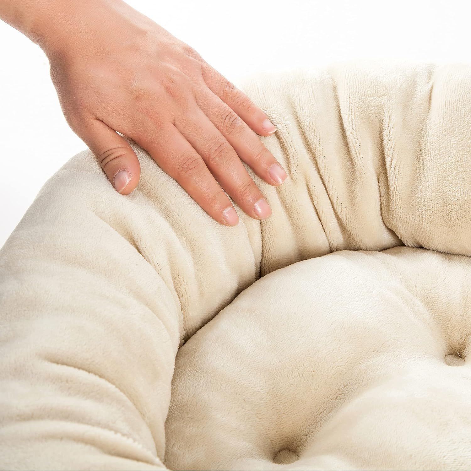 Round Bolster Dog or Cat Bed Donut Pet Bed Pet Supplies Machine Washable Pet Sofa 28X28 Brown