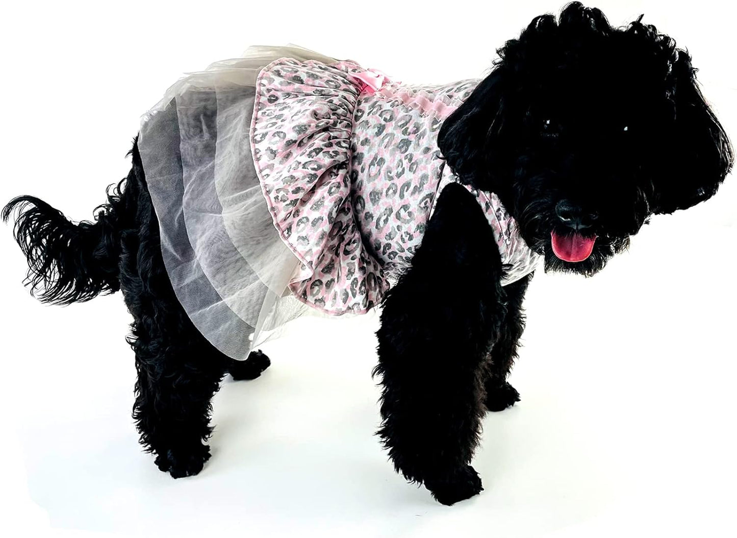 Small Dog Dress - Cute Dog Clothes Dog Tutus Dog Apparel Puppy Outfits Puppy Dresses for Girl Small Dogs (Pink Leopard, M(7-12Lb))