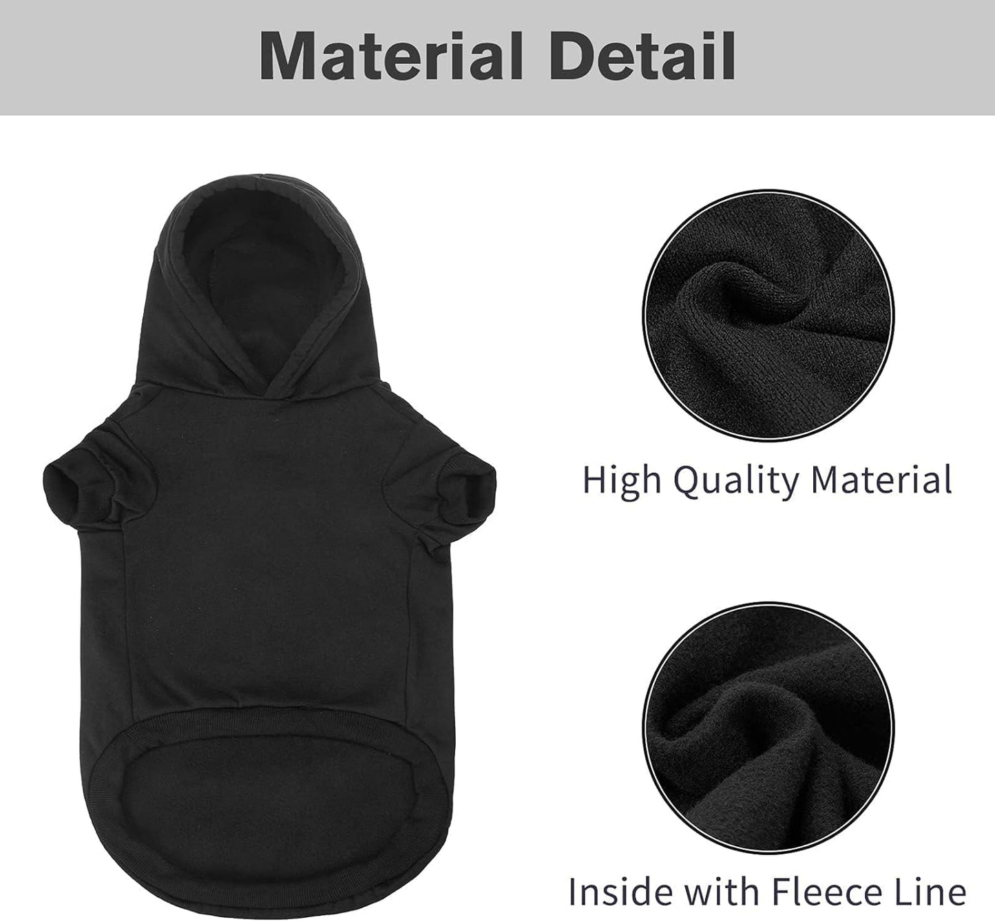 Security Dog Hoodies Puppy Sweater Cold Weather Dog Coats Soft Brushed Fleece Pet Clothes Hooded Sweatshirt for Dog Cat X-Large (Chest Girth 34")