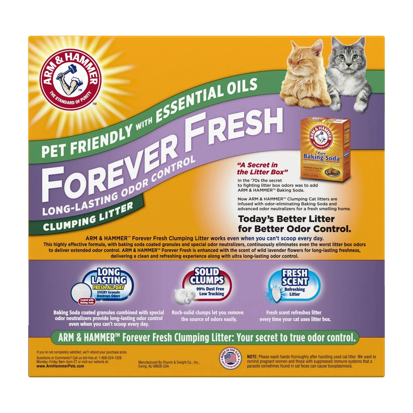 Forever Fresh Clumping Cat Litter, Lavender Essential Oils, Multi-Cat, 20 Lb (Pack of 4)