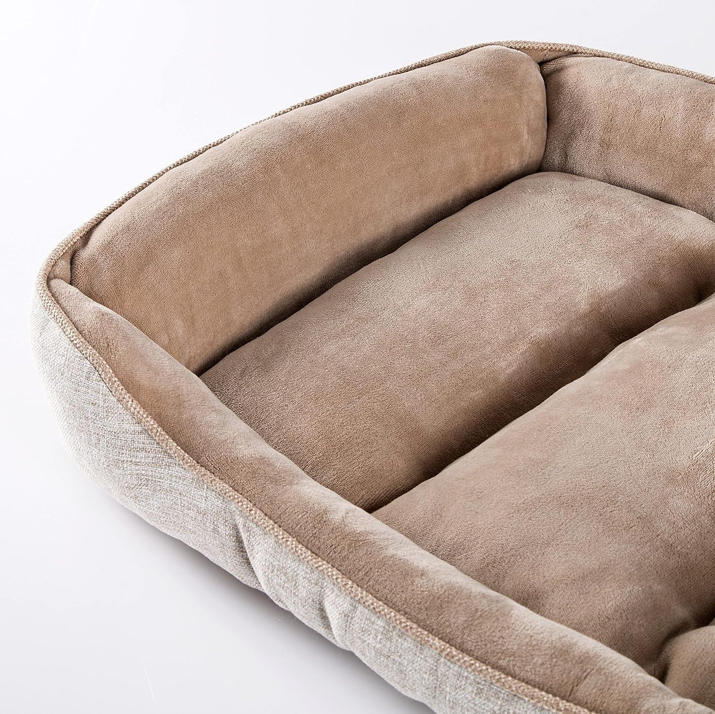 Square Dog Bed 40X30 Inches Khaki Sleeping Bed Pet Bed Pet Supplies Ultra Soft Anti-Slip and Durable Bed, Cushing for Large Dogs