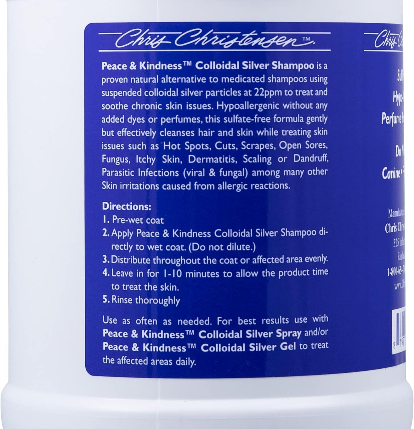 Shampoo for Dogs - Peace & Kindness Shampoo - Dog Shampoo for Skin Problems - Colloidal Silver Shampoo - 64 Oz.