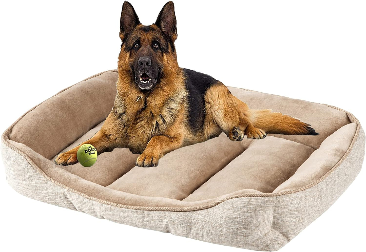 Square Dog Bed 40X30 Inches Khaki Sleeping Bed Pet Bed Pet Supplies Ultra Soft Anti-Slip and Durable Bed, Cushing for Large Dogs