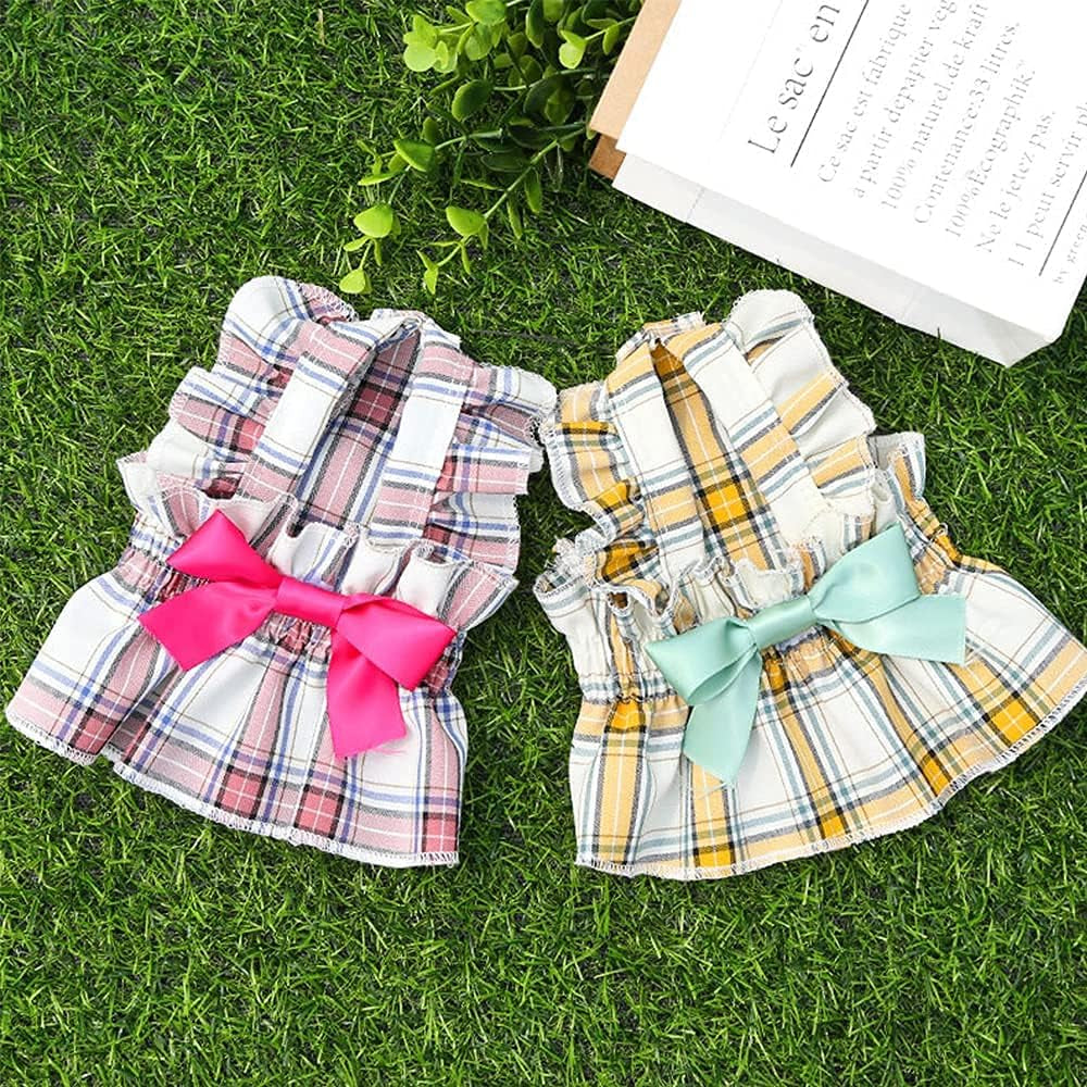 Dog Dresses for Small Dogs Girl Pet Chihuahua Clothes Female Puppy Dress Outfit Cat Clothing Yorkie Costume Dog Tutu Daschund 2 Piece (XS)