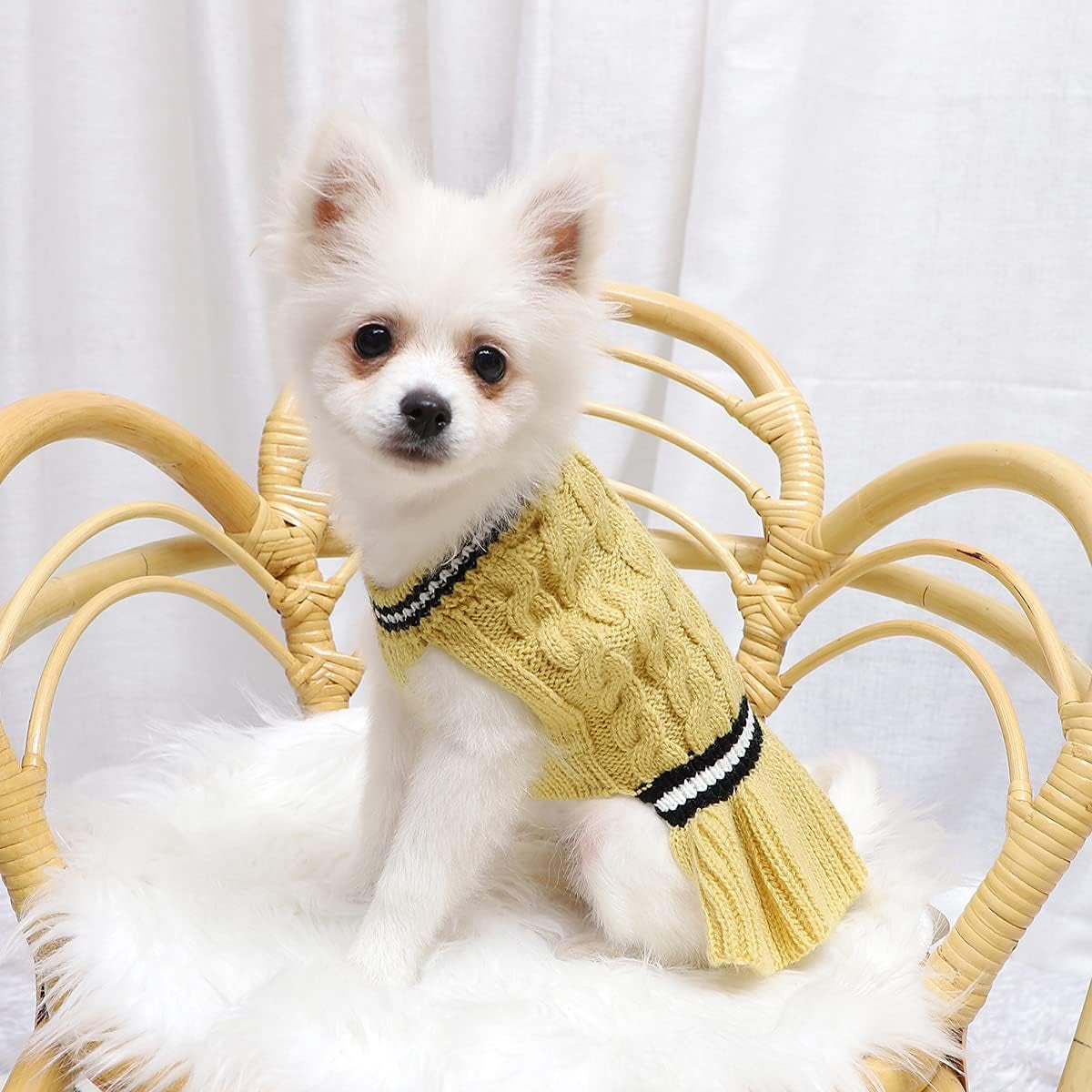 Pet Sweaters for Small Dogs Girl Sweaters to Knit Dog Warm Winter Clothes Pullover Fall Dog Dress for Puppy Cat Small Dog Sweater Chihuahua Yellow Dog Dress Medium Dog Sweater