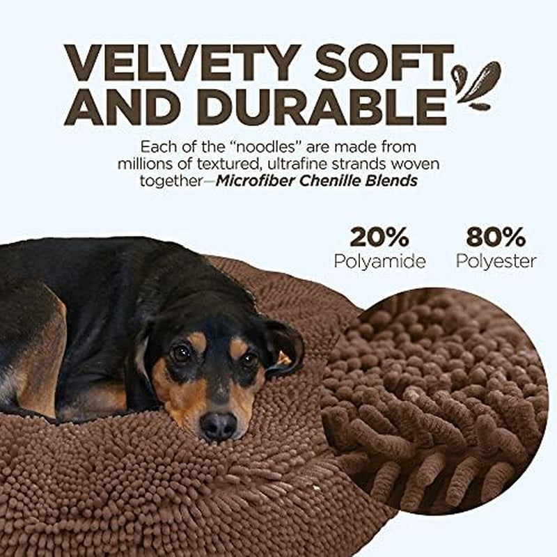 Super Snoozer Dog Bed - Comfortable Bed for Dogs - Microfiber Chenille - 42" round Dog Bed X-Large Dark Chocolate (42X42X7 Inches)