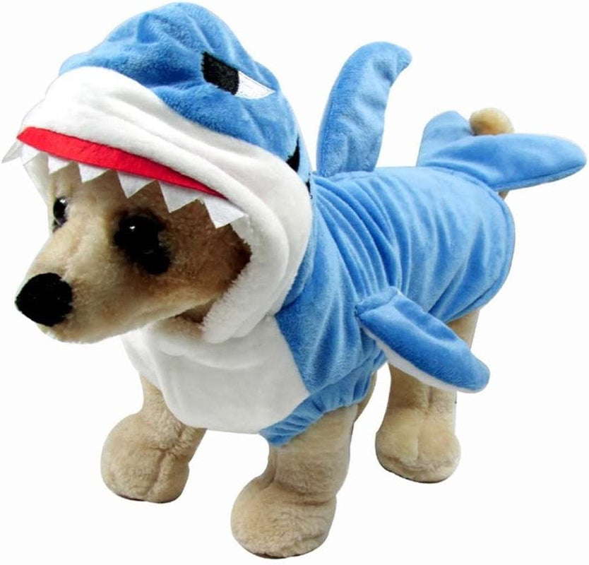 Funny Dog Cat Shark Costumes, Pet Halloween Christmas, Blue, Size 9.4