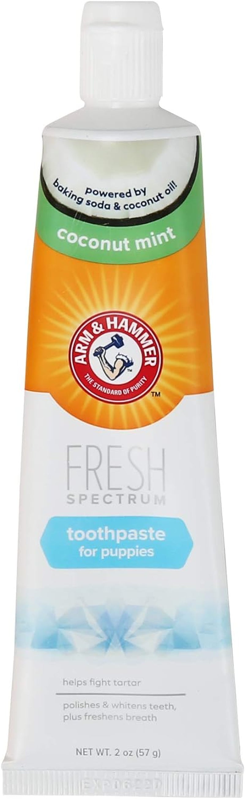 Fresh Spectrum Dog Toothpaste for Puppies, 2 Oz | Baking Soda Dog Toothpaste Coconut Mint to Fight Tartar, Polish & Whiten Teeth, & Freshen Breath