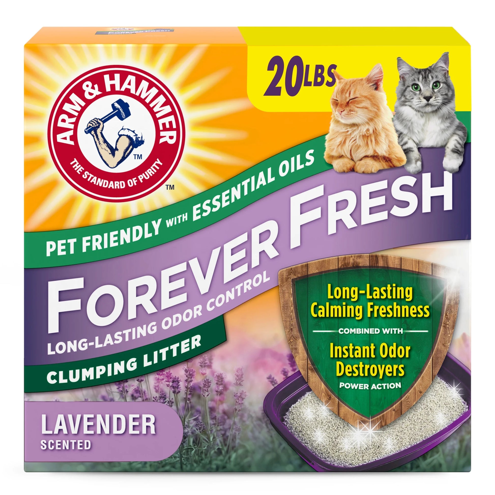 Forever Fresh Clumping Cat Litter, Lavender Essential Oils, Multi-Cat, 20 Lb