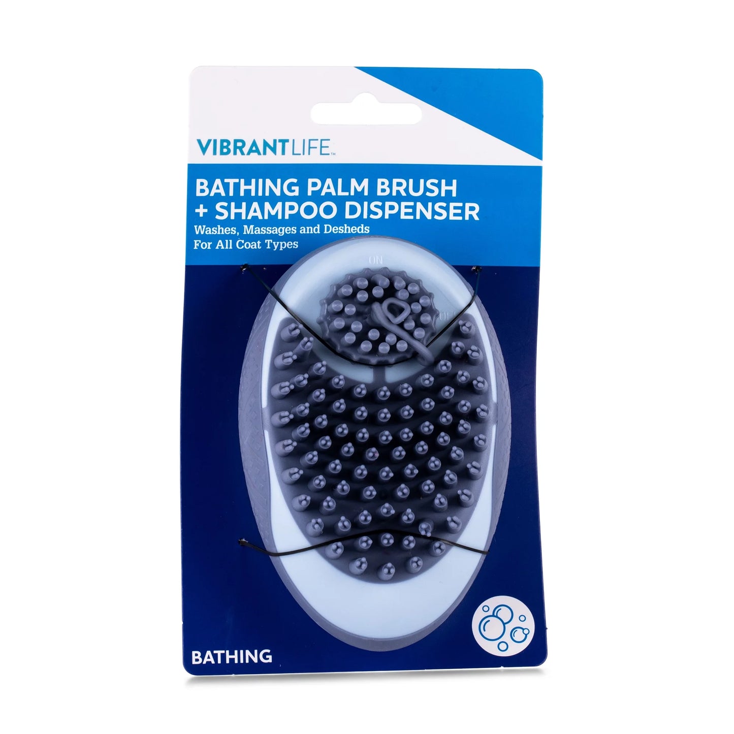 Bathing Palm Dog Brush + Shampoo Dispenser | Dog Grooming Tool Hand Brush