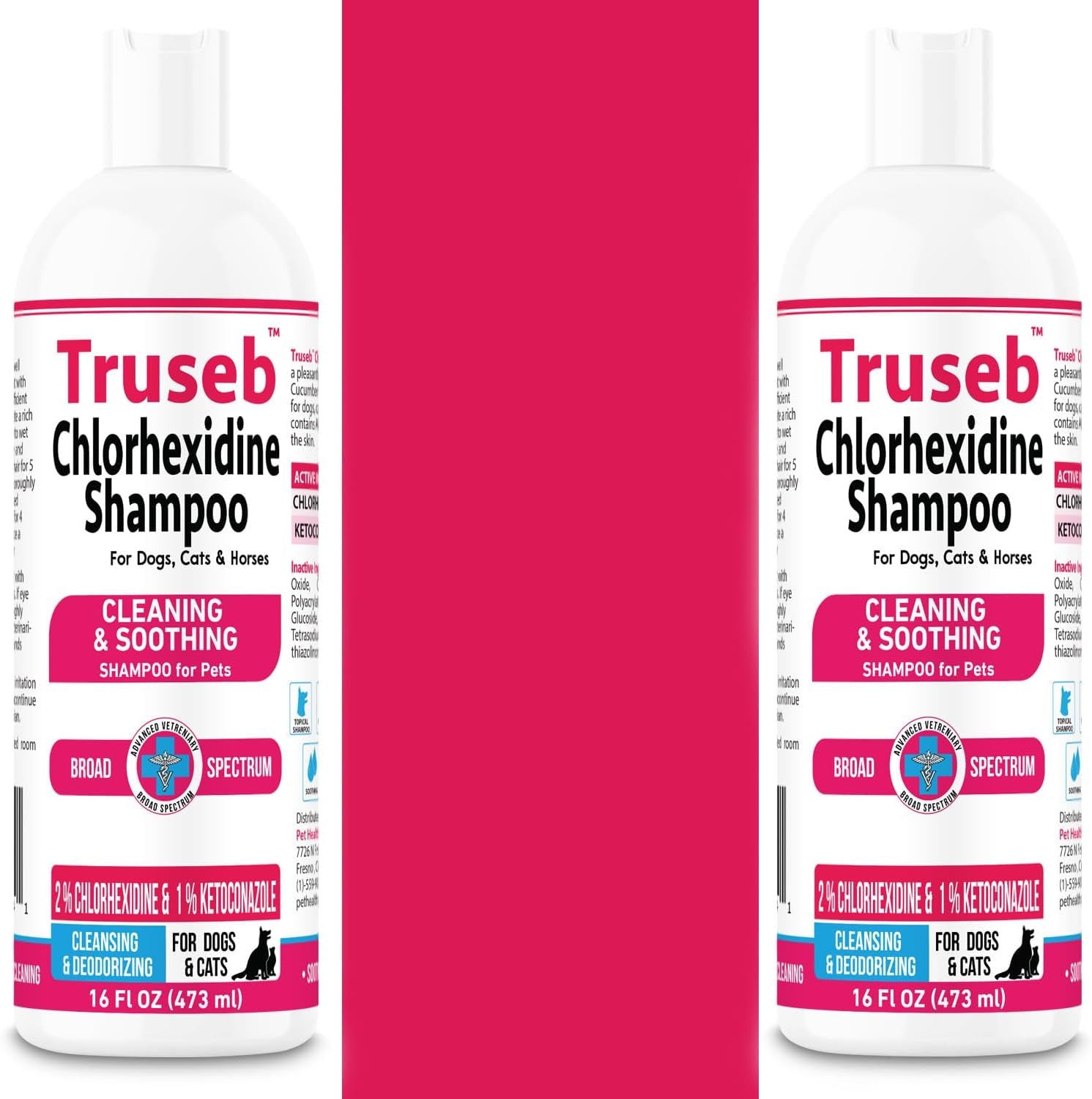 Truseb Topical Ketoconazole and Chlorhexidine Shampoo for Dogs, Cats, and Horses with Aloe - 32 Oz (Ketoconazole & Chlorhexidine Shampoo, 32 Oz)