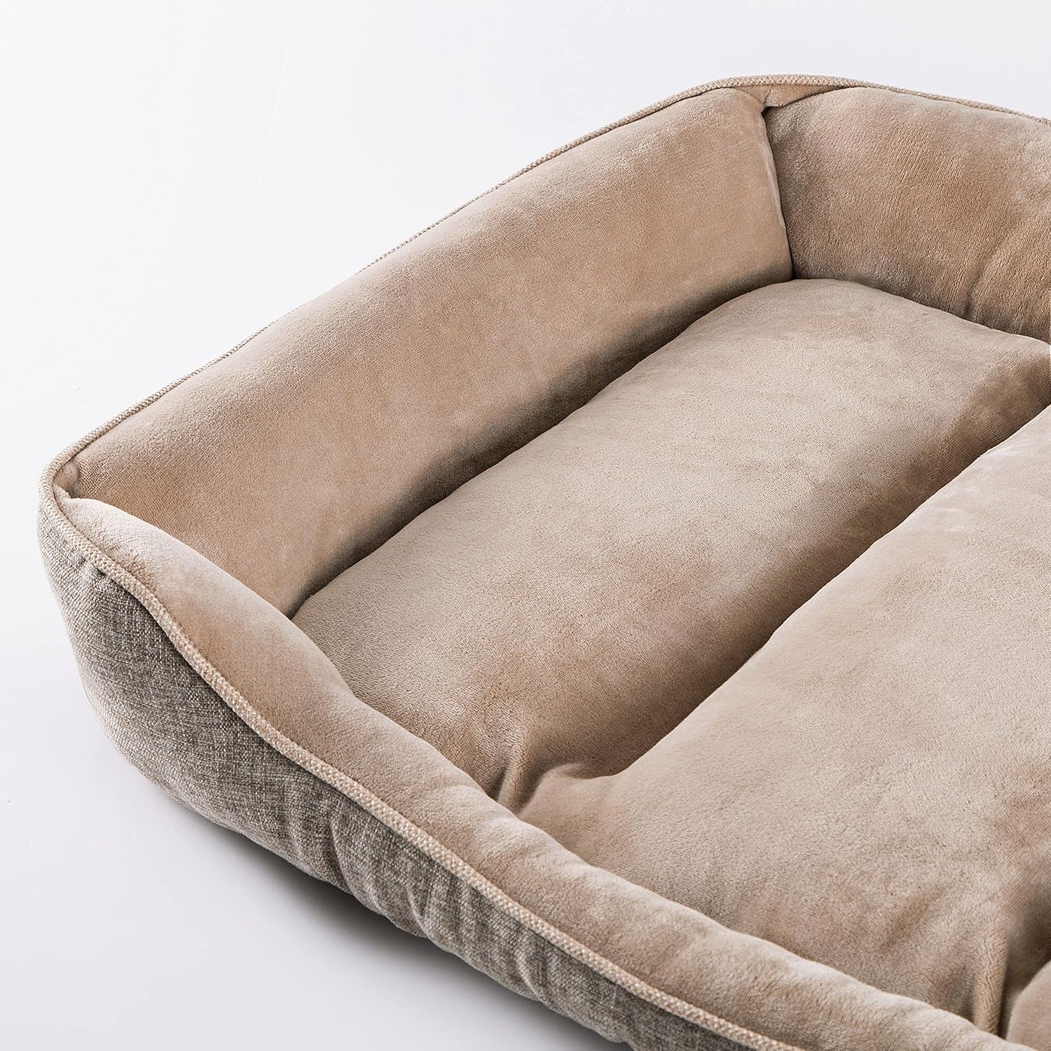 Square Dog Bed 24X18 Inches Brown Sleeping Bed Pet Bed Pet Supplies Ultra Soft Anti-Slip and Durable Bed, Cushing for Small Dogs