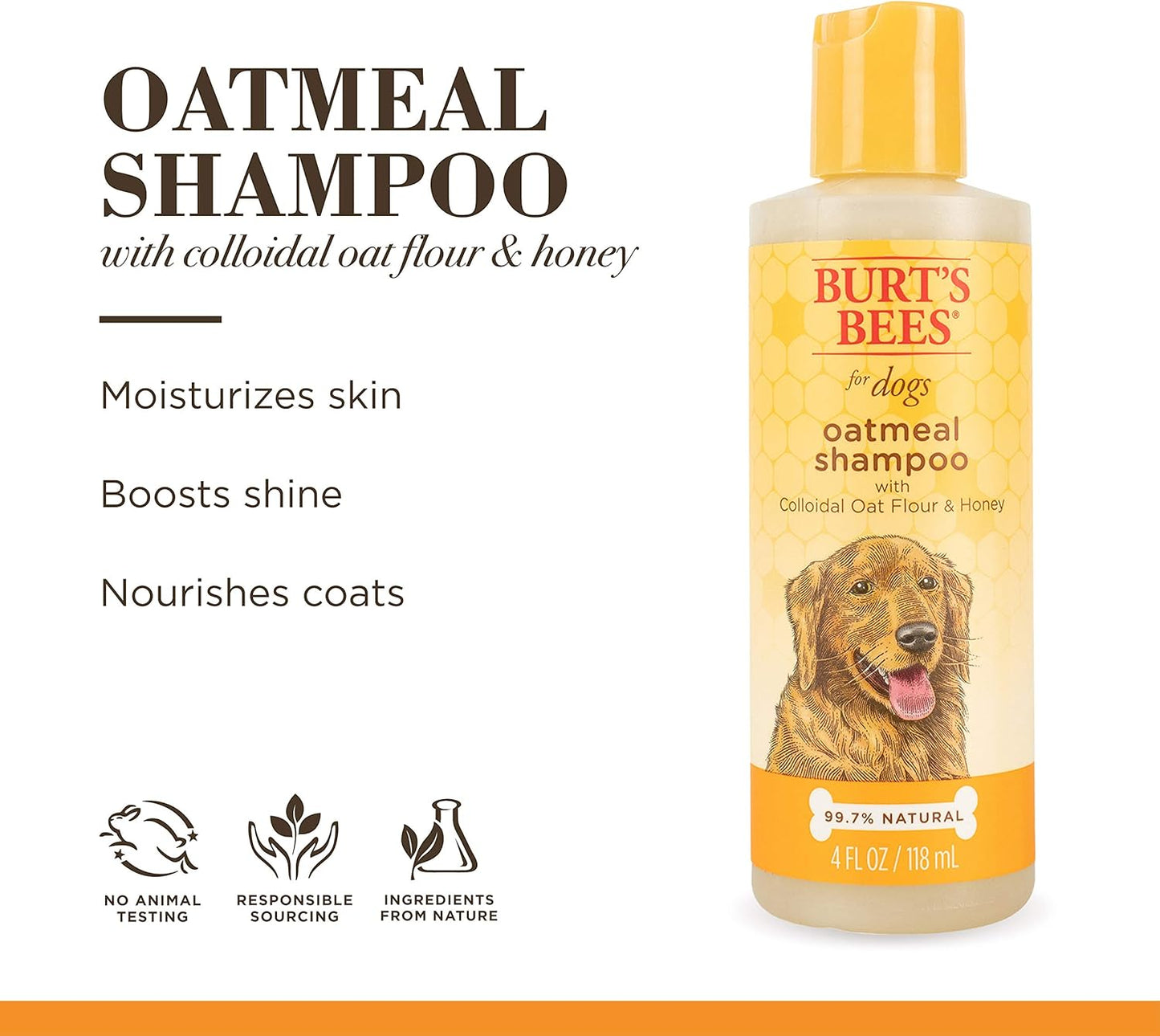 for Pets Dogs Natural Oatmeal Shampoo with Colloidal Oat Flour and Honey| Oatmeal Dog Shampoo | Soothing and Cleansing Oatmeal Shampoo for Dogs, 2 Pack