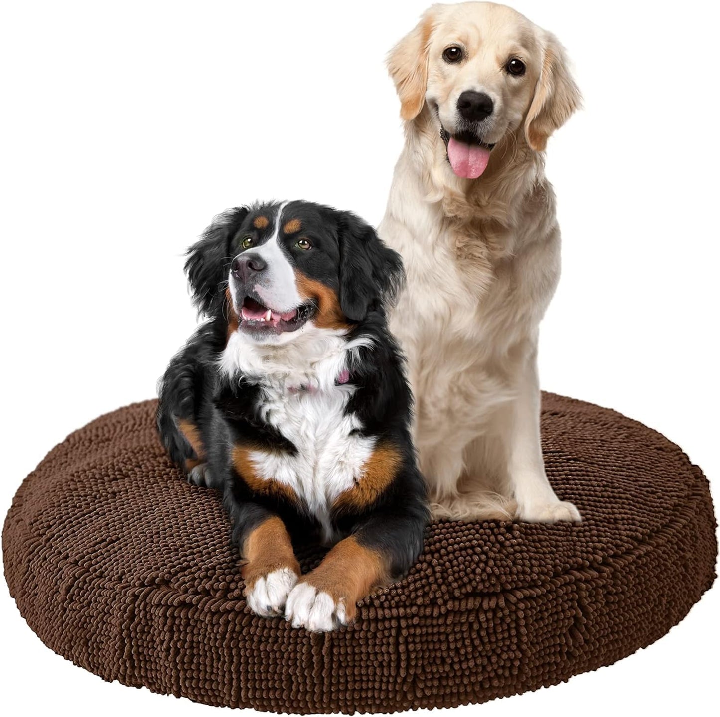 Super Snoozer Dog Bed - Comfortable Bed for Dogs - Microfiber Chenille - 42" round Dog Bed X-Large Dark Chocolate (42X42X7 Inches)