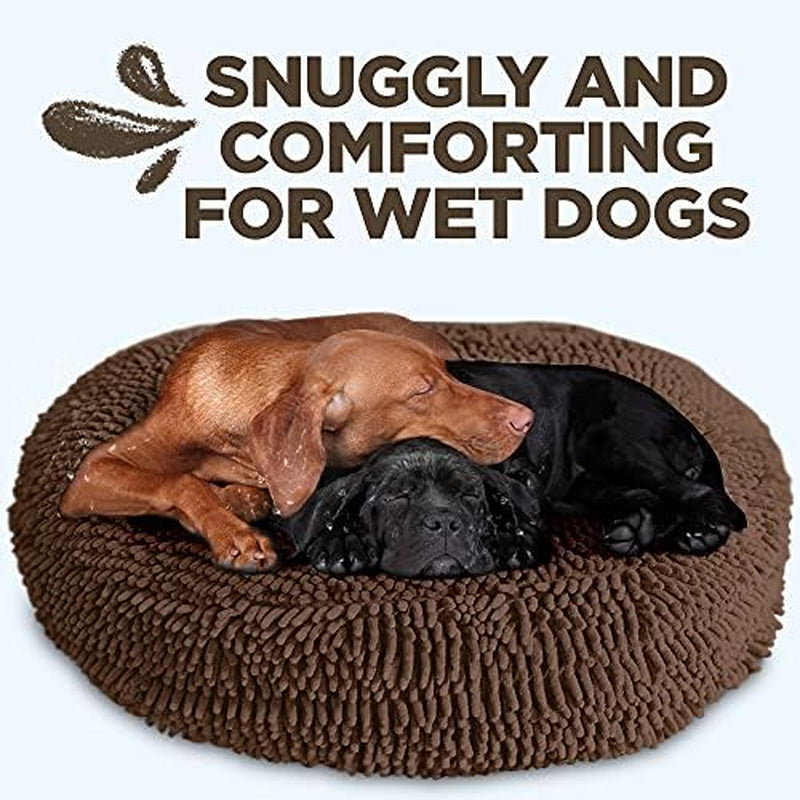 Super Snoozer Dog Bed - Comfortable Bed for Dogs - Microfiber Chenille - 42" round Dog Bed X-Large Dark Chocolate (42X42X7 Inches)