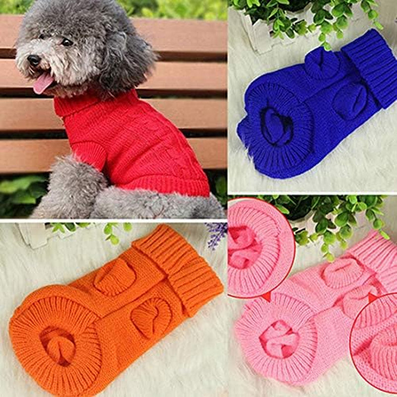 Warm Pet Sweater Puppy Clothes for Cold Weather & Pet Puppy Dog Cat Lovely Winter Warm Cable Knit Sweater Jumper Pet Clothes