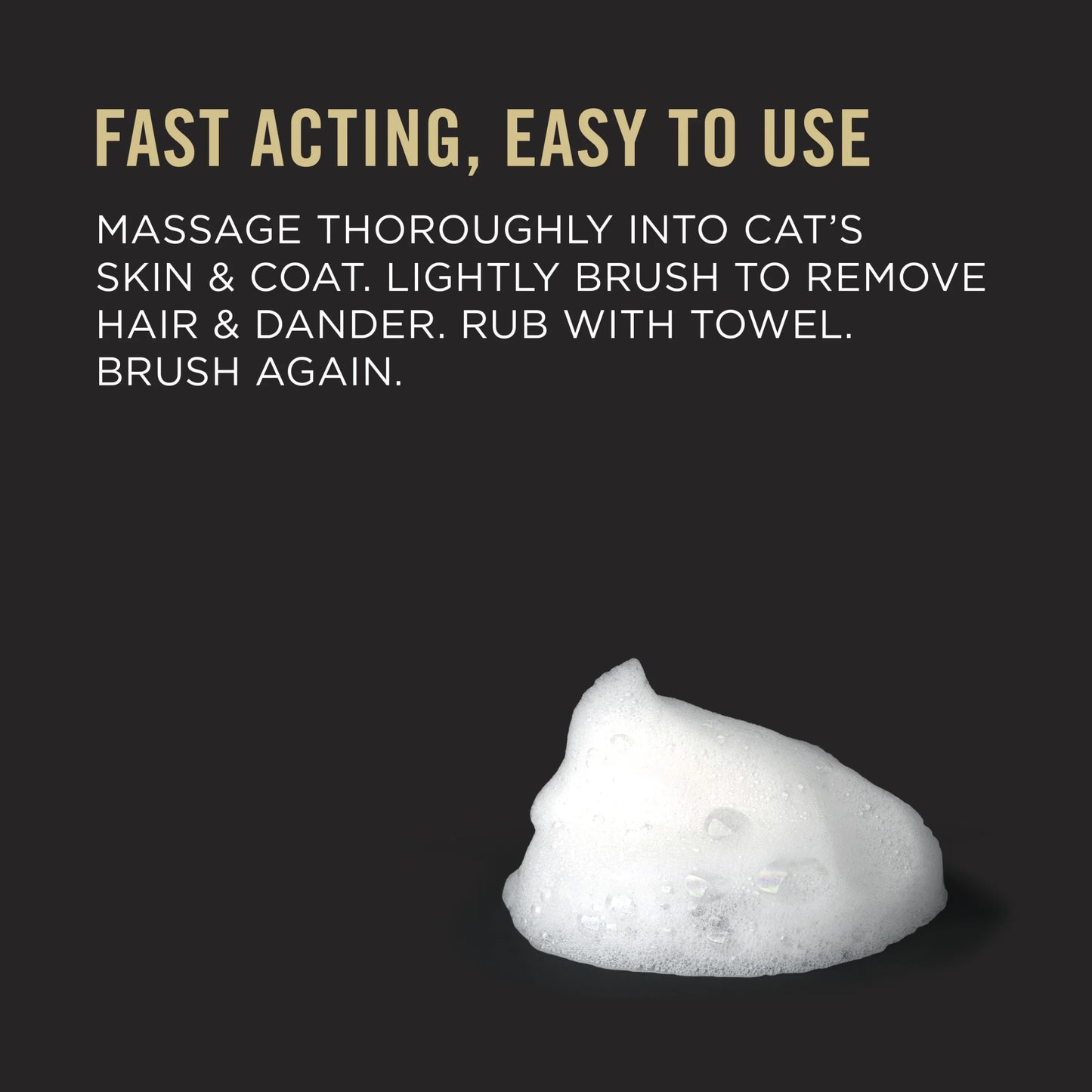 Rinse Free, Allergen Reducing Dry Shampoo for Cats, LIVECLEAR Cleansing Foam, 8.5 Oz.