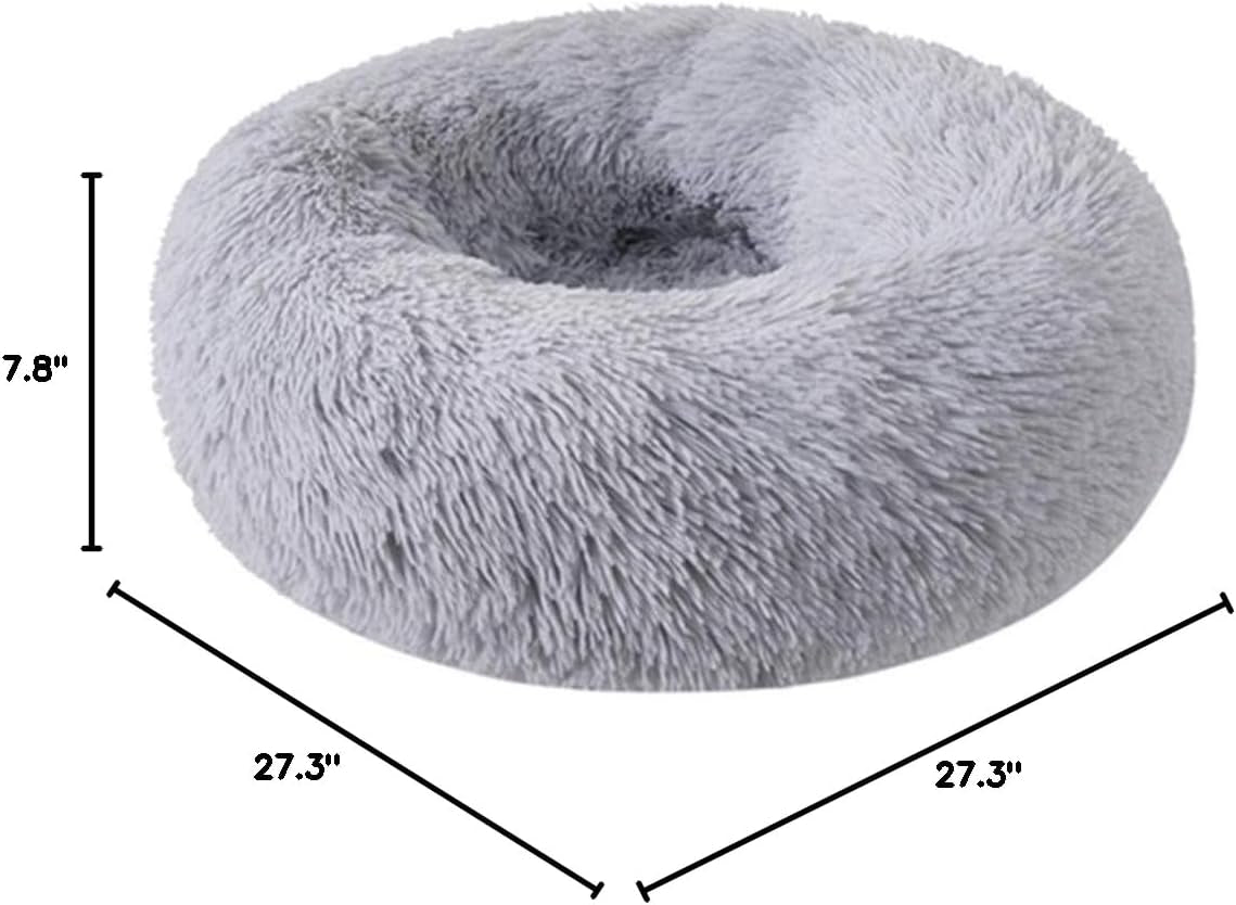 Dog Bed Cat Bed Cushion Donut Bed Faux Fur Cuddler for Dog Cat Improved Sleep Pet Bed Multiple Sizes Machine Washable