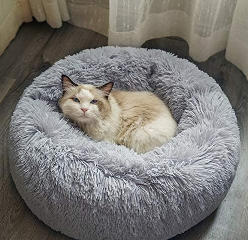 Dog Bed Cat Bed Cushion Donut Bed Faux Fur Cuddler for Dog Cat Improved Sleep Pet Bed Multiple Sizes Machine Washable