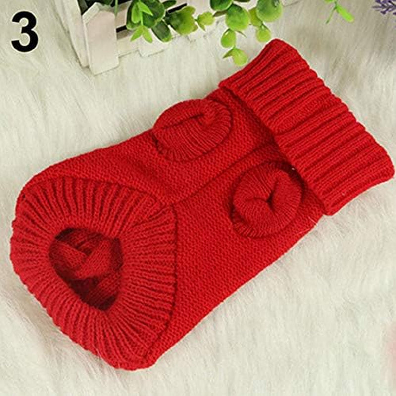 Warm Pet Sweater Puppy Clothes for Cold Weather & Pet Puppy Dog Cat Lovely Winter Warm Cable Knit Sweater Jumper Pet Clothes