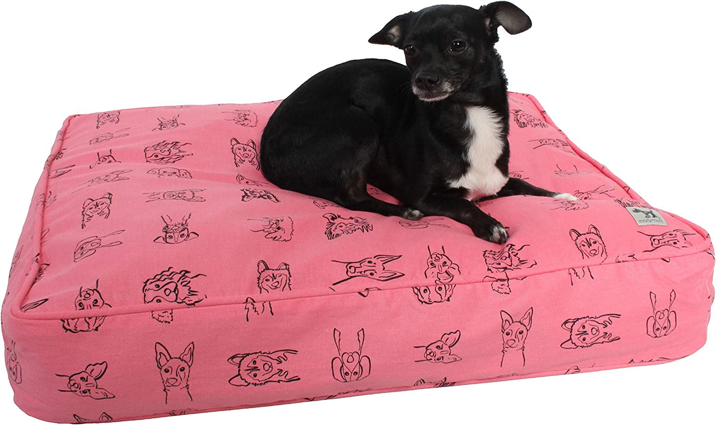 Petite Dog Duvet Cover - round - Pink Cadillac Print - Measures 20’’X20’’X4’’ - 100% Cotton - Durable - Breathable - Sustainable - Machine Washable Dog Bed Cover - Pre-Shrunk