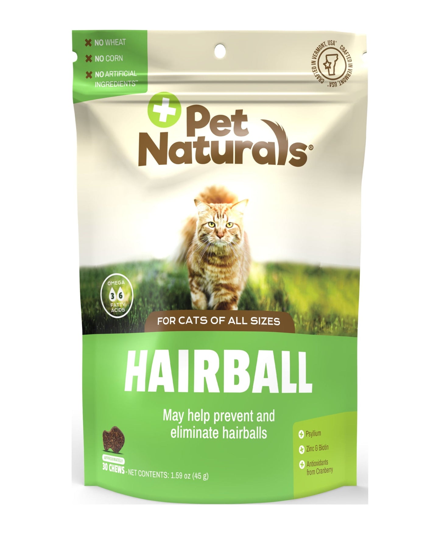 Hairball and Digestive Care Chew for Cats, Chicken Liver, 30 Count Bag