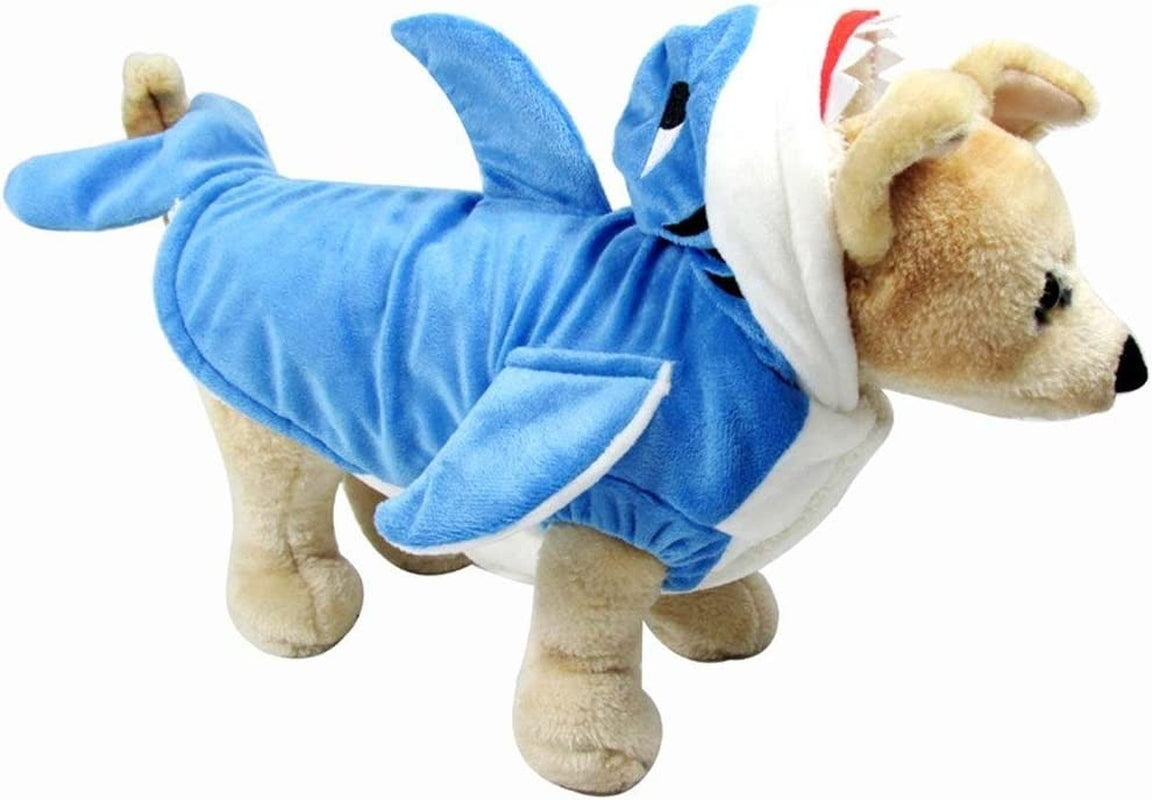 Funny Dog Cat Shark Costumes, Pet Halloween Christmas, Blue, Size 9.4