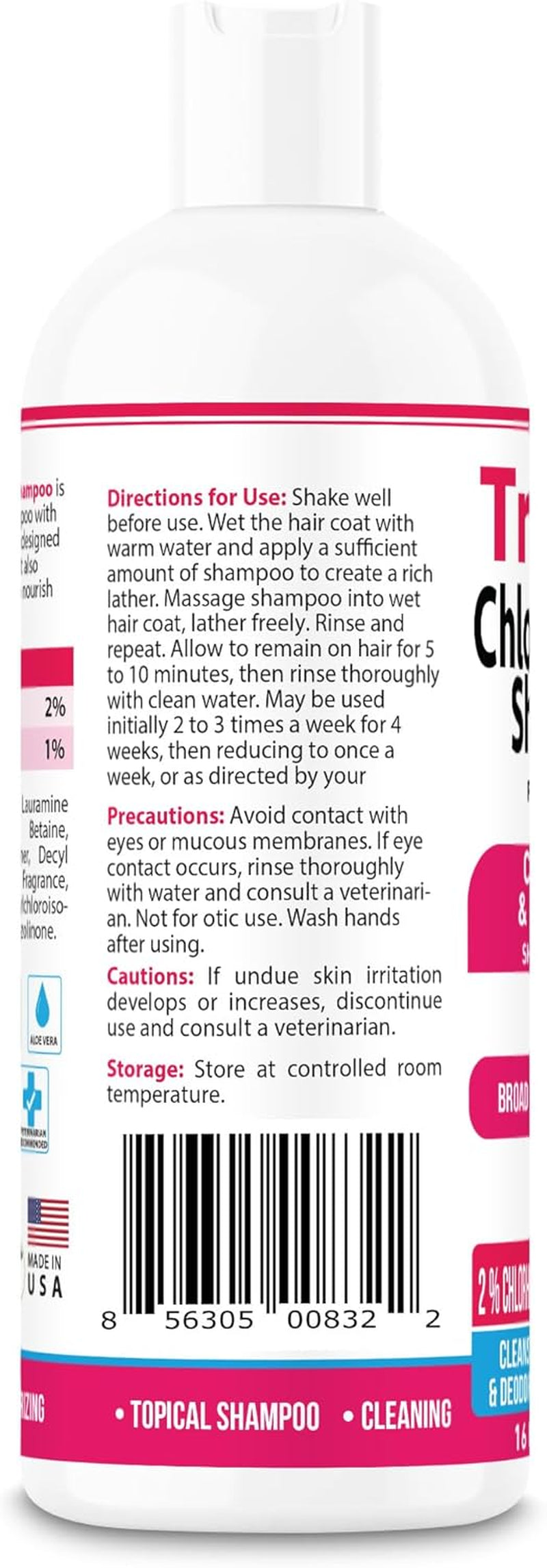 Truseb Topical Ketoconazole and Chlorhexidine Shampoo for Dogs, Cats, and Horses with Aloe - 32 Oz (Ketoconazole & Chlorhexidine Shampoo, 32 Oz)