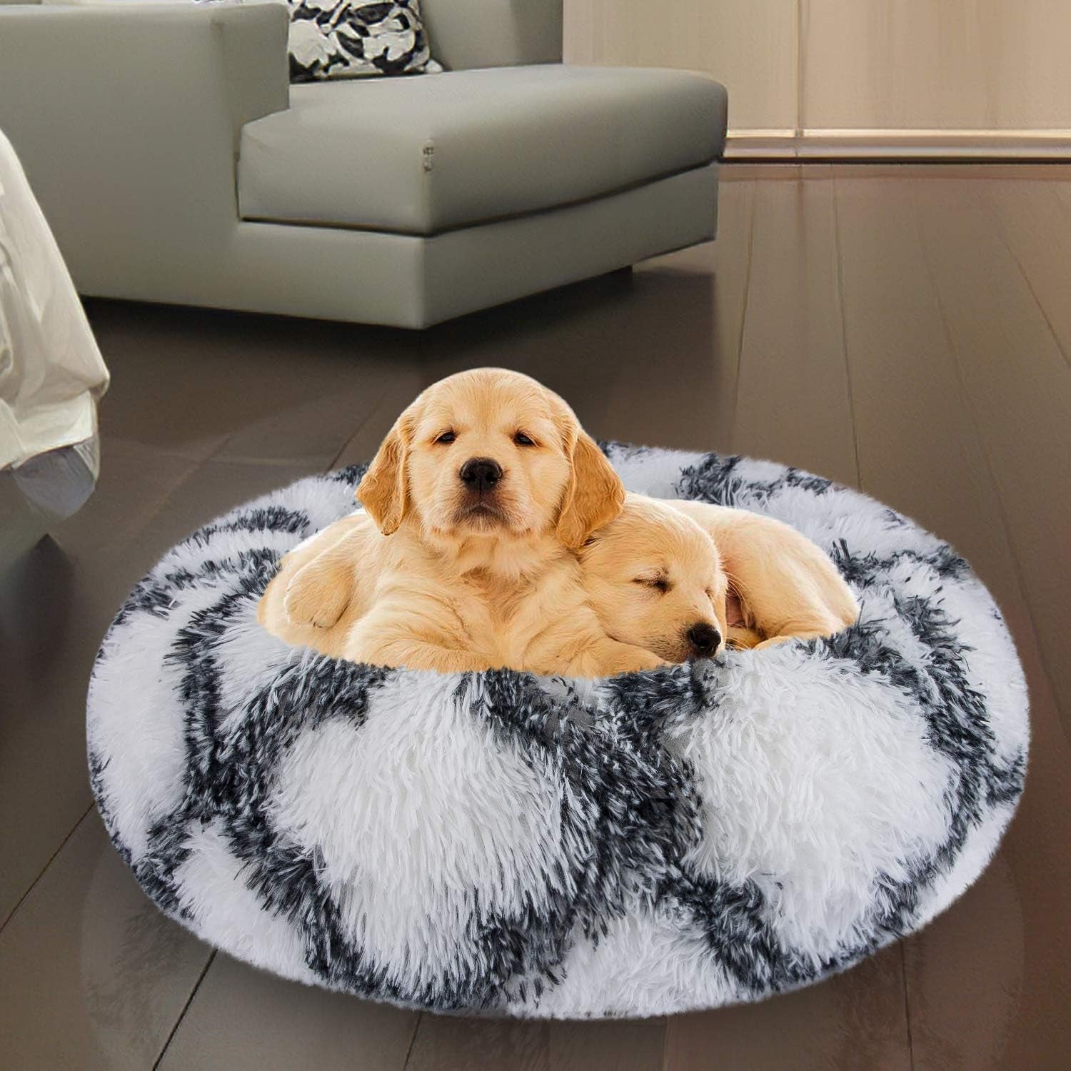 Medium Dog Bed for Large Medium Small Dogs, Rectangle Washable Dog Bed, Orthopedic Dog Bed, Soft Calming Sleeping Puppy Bed Durable Pet Cuddler with Anti-Slip Bottom