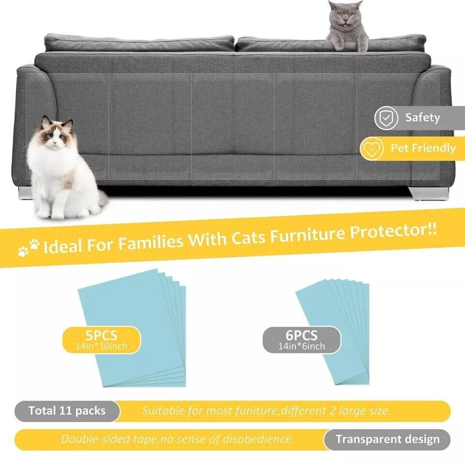 Anti Cat Scratch Furniture Protectors, Couch Corner Protectors for Cats, 11 Pcs