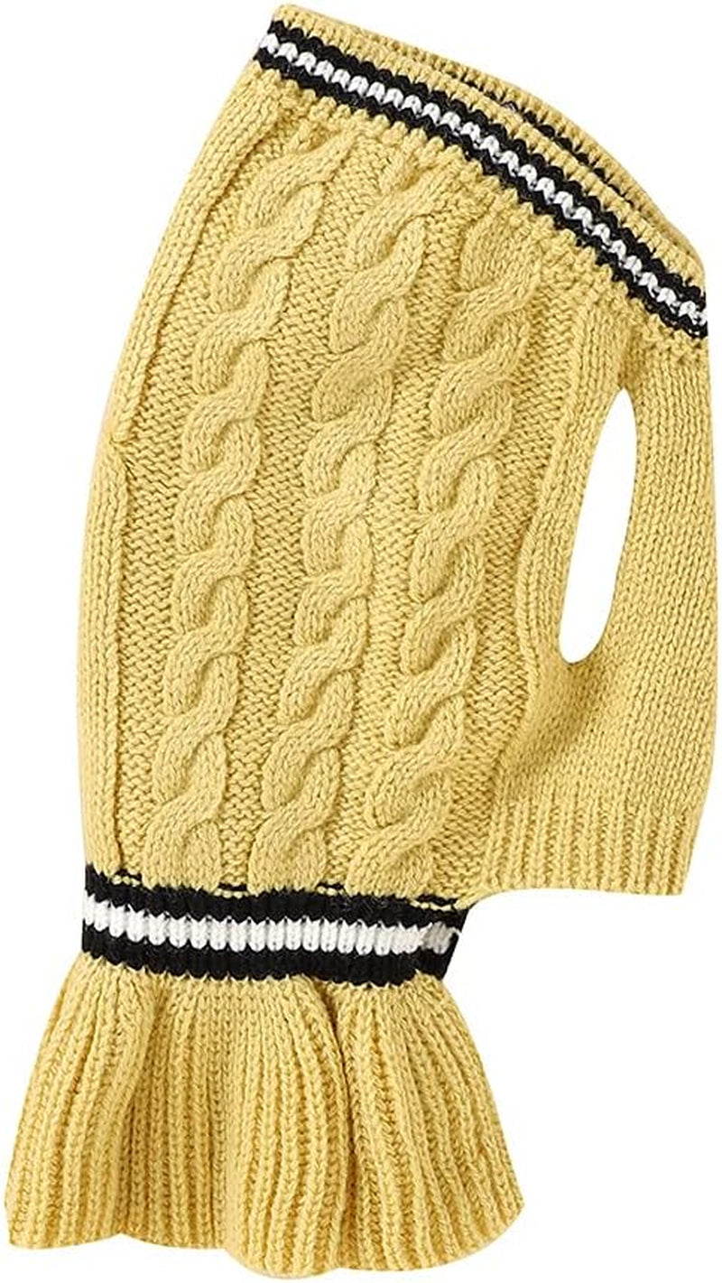 Pet Sweaters for Small Dogs Girl Sweaters to Knit Dog Warm Winter Clothes Pullover Fall Dog Dress for Puppy Cat Small Dog Sweater Chihuahua Yellow Dog Dress Medium Dog Sweater