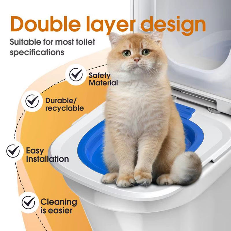 Best Plastic Cat Toilet Training Kit Universal Reusable Environmentally Friendly Cat Toilet Trainer for Pet Cleaning Cat