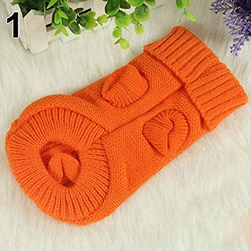 Warm Pet Sweater Puppy Clothes for Cold Weather & Pet Puppy Dog Cat Lovely Winter Warm Cable Knit Sweater Jumper Pet Clothes