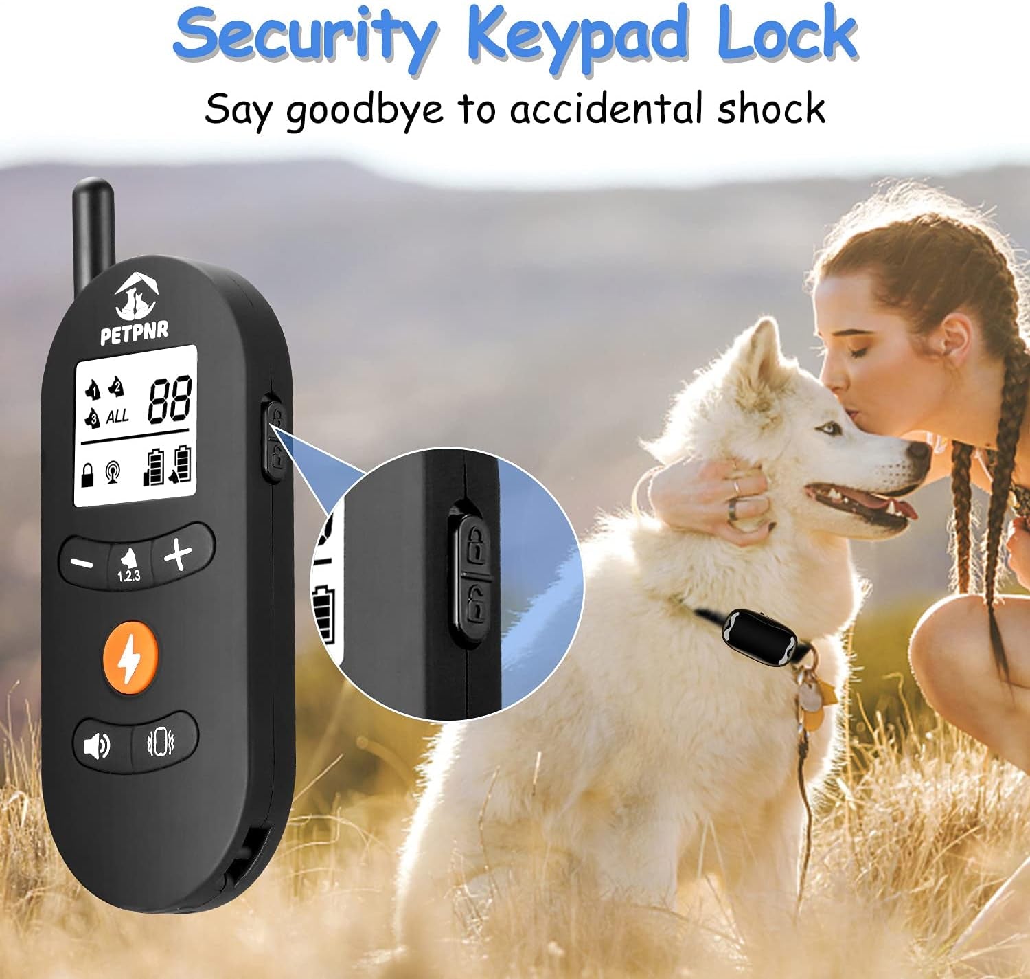 Dog Training Collar - Rechargeable Electronic Shock Collars with Remote,3 Training Modes:Beep,Vibration & Shock, with 2 Receivers IPX7 Waterproof for 8 to 120 Lbs Small Medium Large 2 Dogs