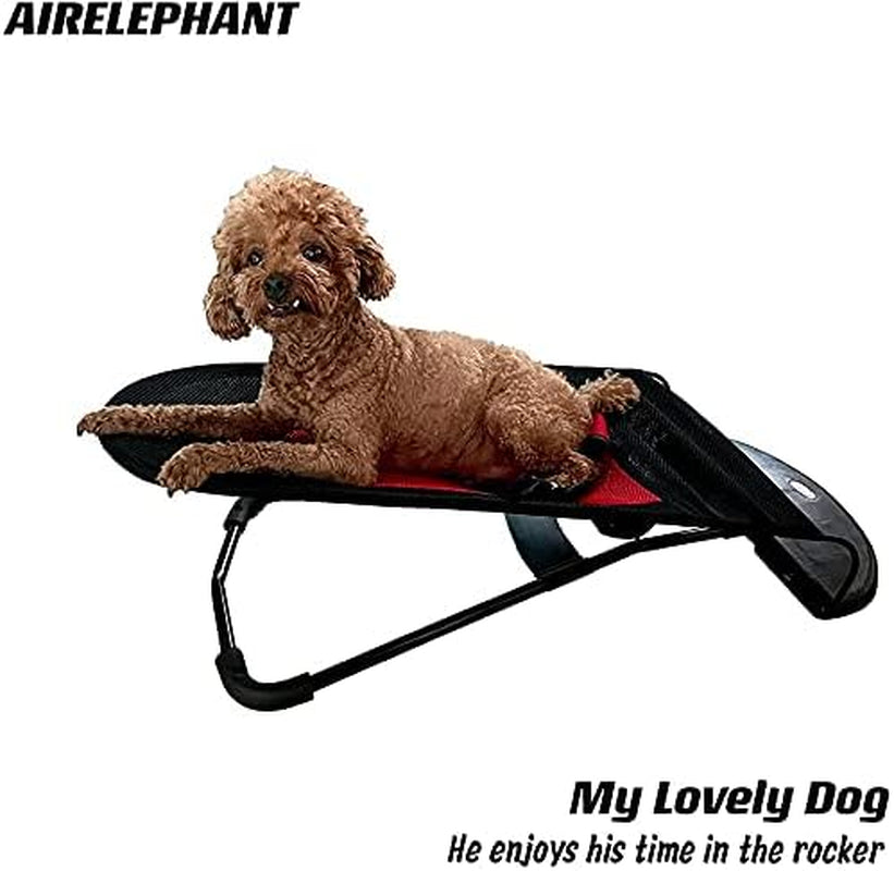 Pet Rocking Bed Chair, Dog Bed Cat Bed with Non-Slip Feet Removable Washable Cover,Portable Outdoor Folding Chair/Bed