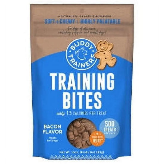 Training Bites for Dogs, Low Calorie Dog Treats Baked in the USA, Bacon 10 Oz.