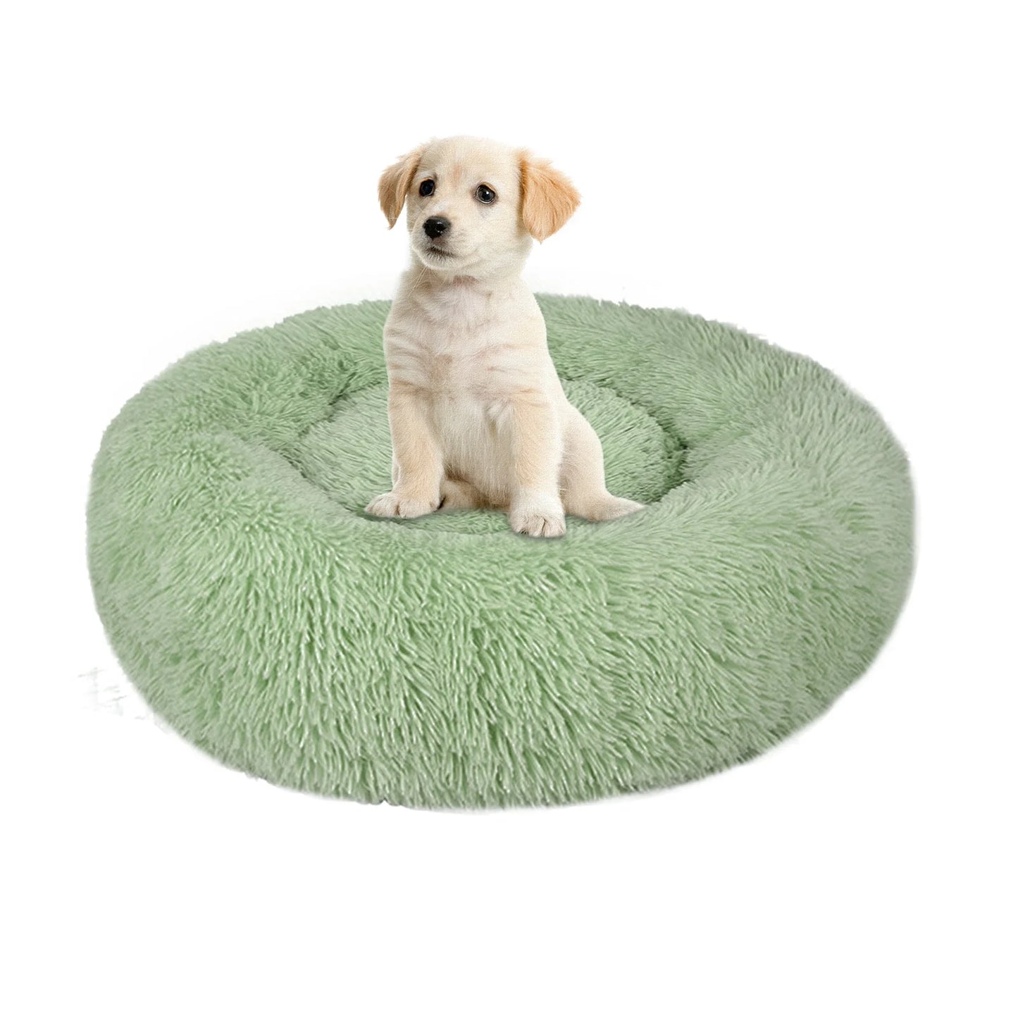 Dog Bed & Cat Bed, Anti-Anxiety Puppy Bed Warming Cozy round Soft Pet Bed, Machine Washable Calming Donut Bed