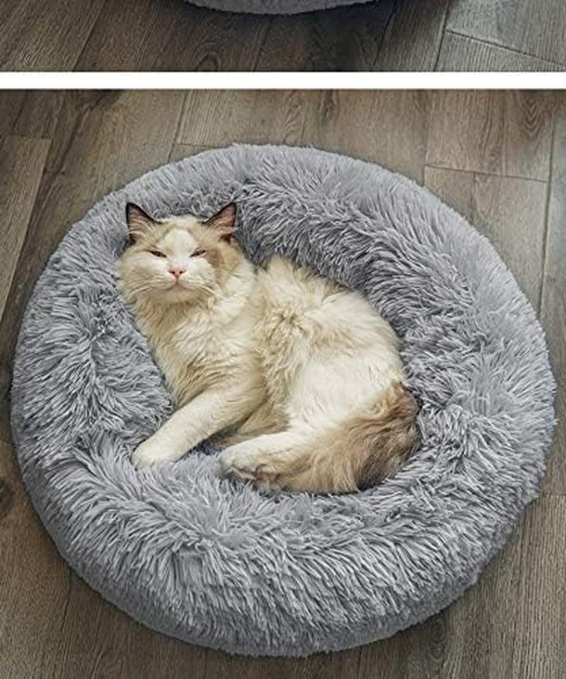 Dog Bed Cat Bed Cushion Donut Bed Faux Fur Cuddler for Dog Cat Improved Sleep Pet Bed Multiple Sizes Machine Washable