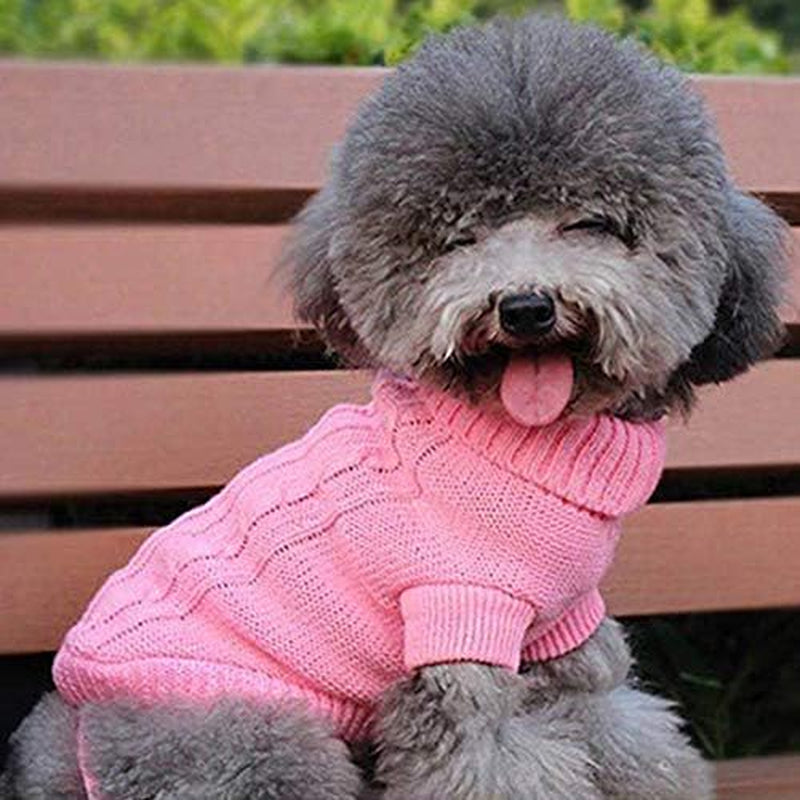 Warm Pet Sweater Puppy Clothes for Cold Weather & Pet Puppy Dog Cat Lovely Winter Warm Cable Knit Sweater Jumper Pet Clothes