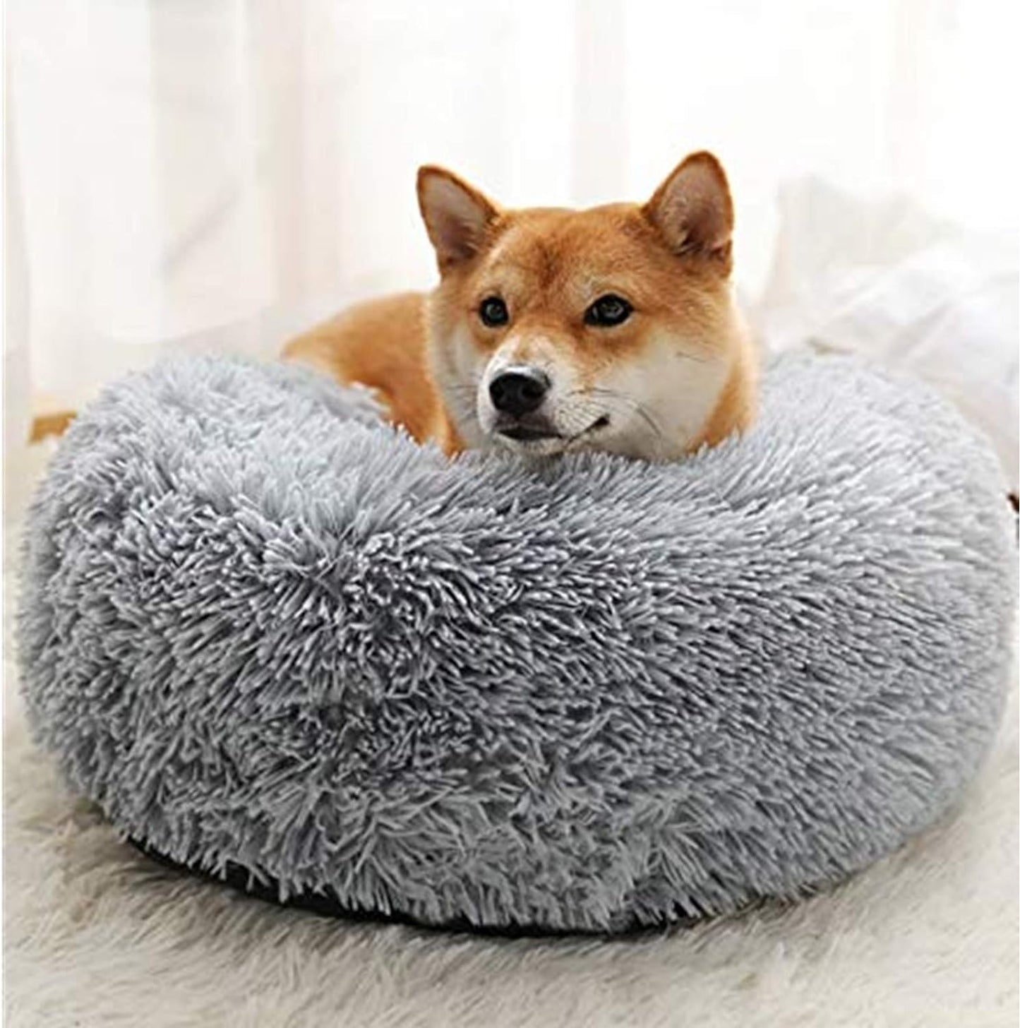 Dog Bed Cat Bed Cushion Donut Bed Faux Fur Cuddler for Dog Cat Improved Sleep Pet Bed Multiple Sizes Machine Washable